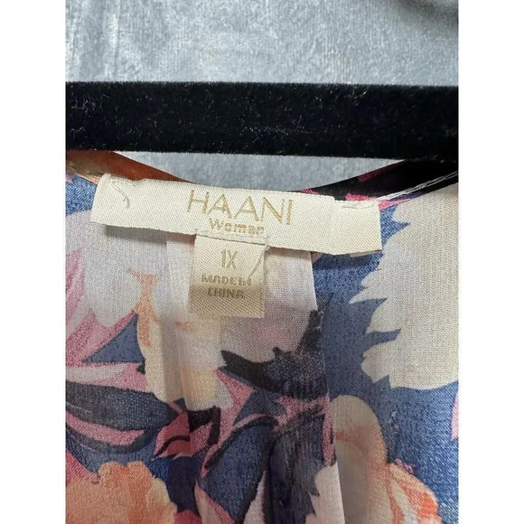 Womens Haani Floral Sheer Cocktail Maxi Dress Sz 1X‎ Cottagecore Peasant - Picture 3 of 6